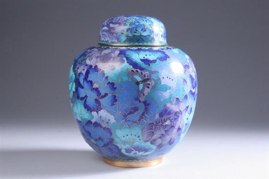 Appraisal: CHINESE CLOISONN ENAMEL JAR AND COVER th century Floral decoration