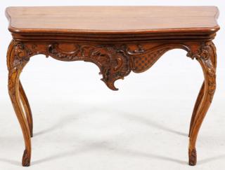 Appraisal: IRISH CARVED OAK CONSOLE TABLE C IRISH CARVED OAK CONSOLE