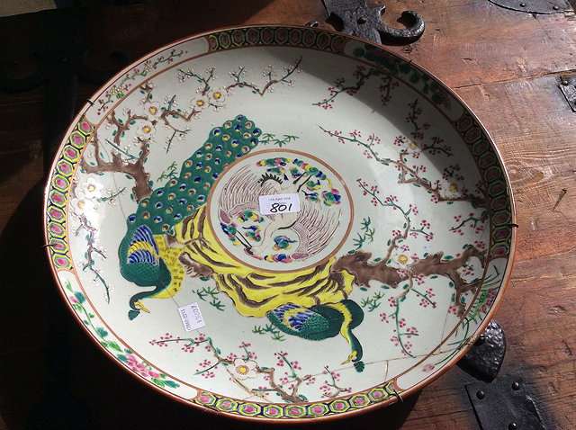 Appraisal: MISCELLANEOUS CHINA to include a Chinese porcelain charger with enamelled