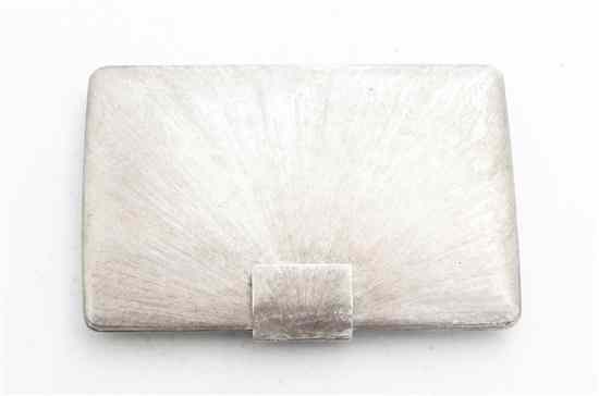 Appraisal: An Italian Sterling Silver Compact Tiffany Co of rectangular form