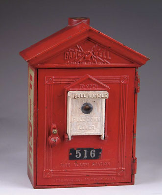 Appraisal: CAST IRON FIRE ALARM STATION Architectural fire call box manufactured