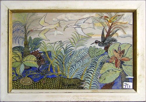 Appraisal: Watercolor tropical scene signed R Vera ' x