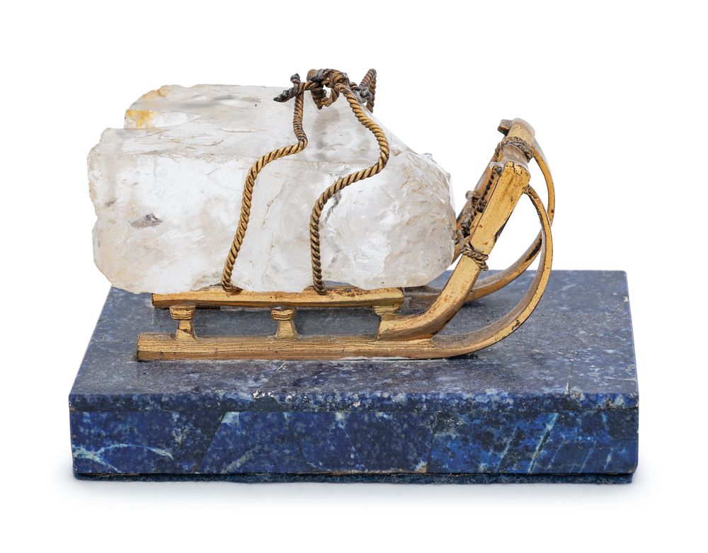 Appraisal: A Russian Gilt Bronze Lapis Lazuli and Rock Crystal Table