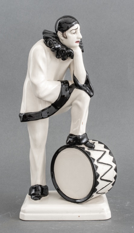 Appraisal: STELLA BLOCH PORCELAIN FIGURE OF PIERROT S Stella Bloch Czech