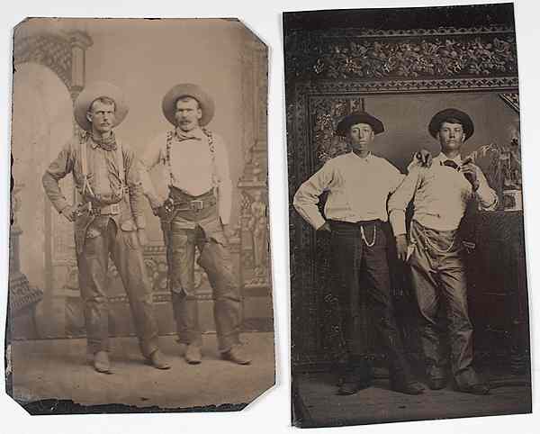 Appraisal: Fine Collection of Tintypes Including Portraits of Cowboys Lot of