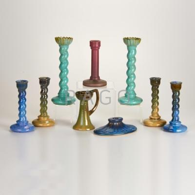 Appraisal: FULPER Nine candlesticks Flemington NJ ca - Glazed earthenware Most