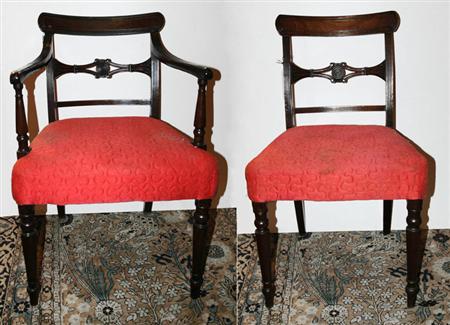 Appraisal: Set of Eight Regency Style Mahogany Dining Chairs Estimate -