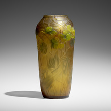 Appraisal: Tiffany Studios FINE CAMEO VASE WITH NASTURTIUMS AND ARROWHEAD LEAVES