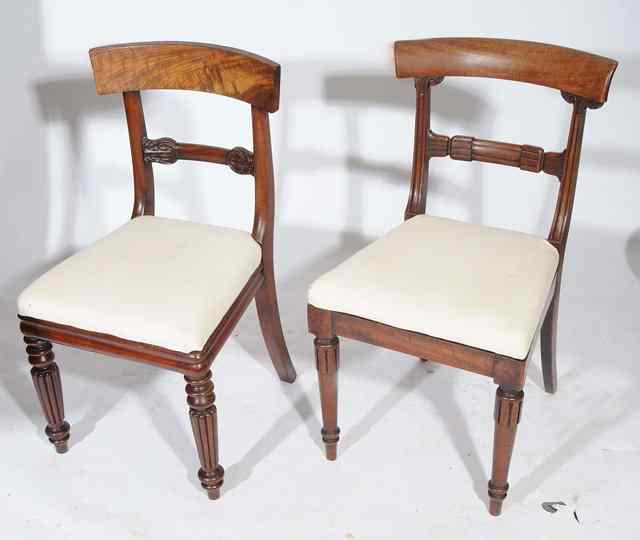 Appraisal: A SET OF FOUR REGENCY MAHOGANY BAR BACK DINING CHAIRS