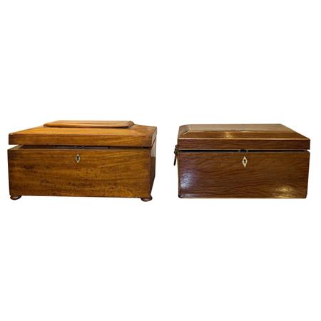 Appraisal: Two Georgian Style Mahogany Tea Caddies Estimate -