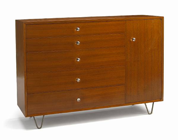 Appraisal: A George Nelson walnut cabinet for Herman Miller designed s