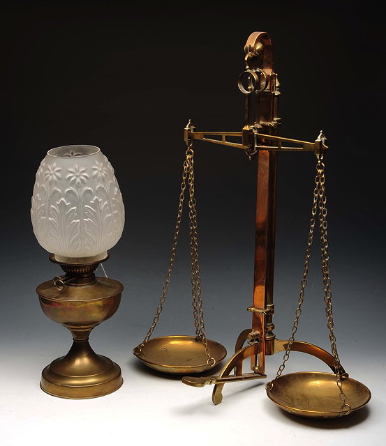 Appraisal: A SET BRASS BALANCE SCALES by W T Avery Birmingham