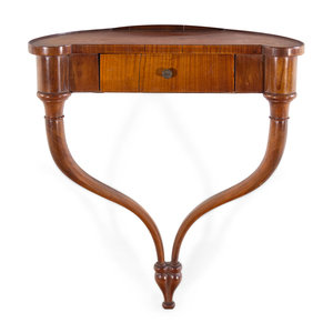 Appraisal: A Biedermeier Burlwood Hanging Corner Shelf Late th Early th