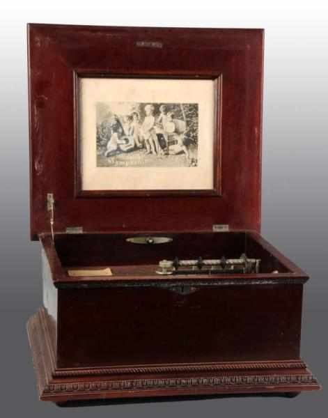 Appraisal: Imperial Symphonium Single Comb Music Box Description Cherry wood Size