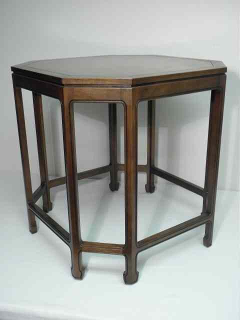 Appraisal: Kindel walnut side table Octagonal form with eight legs braced