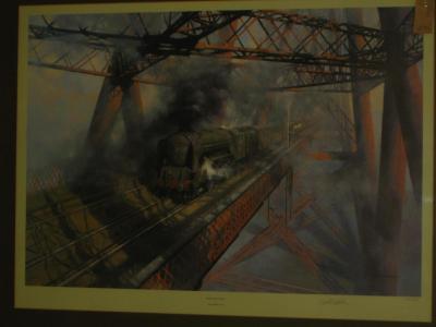 Appraisal: Over the Forth by David Shepherd a coloured print limited