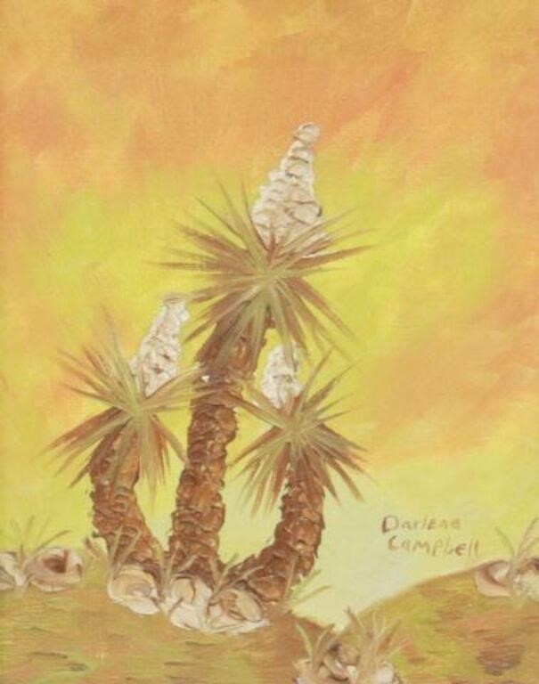 Appraisal: Framed oil painting on art board Cactus signed lower right