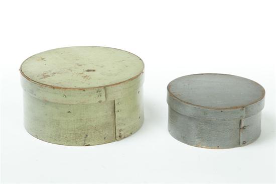 Appraisal: TWO PANTRY BOXES American nd half- th century bentwood Round