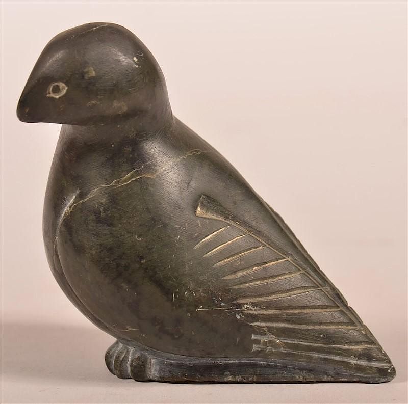 Appraisal: Eskimo Steatite Carving of a Bird Eskimo Steatite Carving of