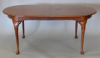 Appraisal: Henkel Harris mahogany oval dining table with banded inlaid top