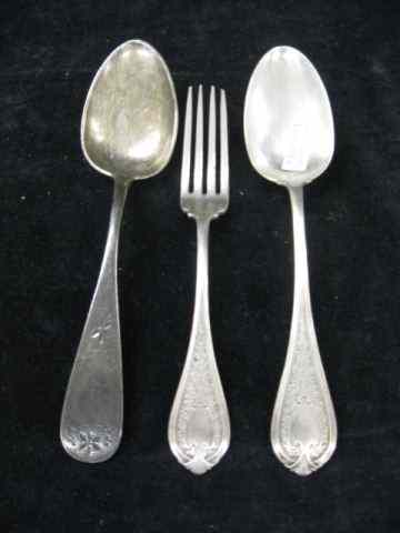 Appraisal: pcs Silver Coin Silver Tablespoon by Sharpand another tablespoon and