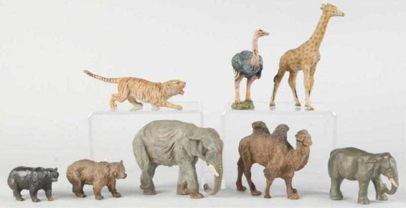 Appraisal: Lot of Composition Elastolin Animal Figures Description Includes elephant giraffe