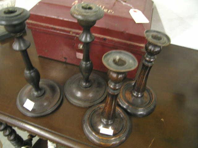 Appraisal: Pair of Wooden Candlesticks