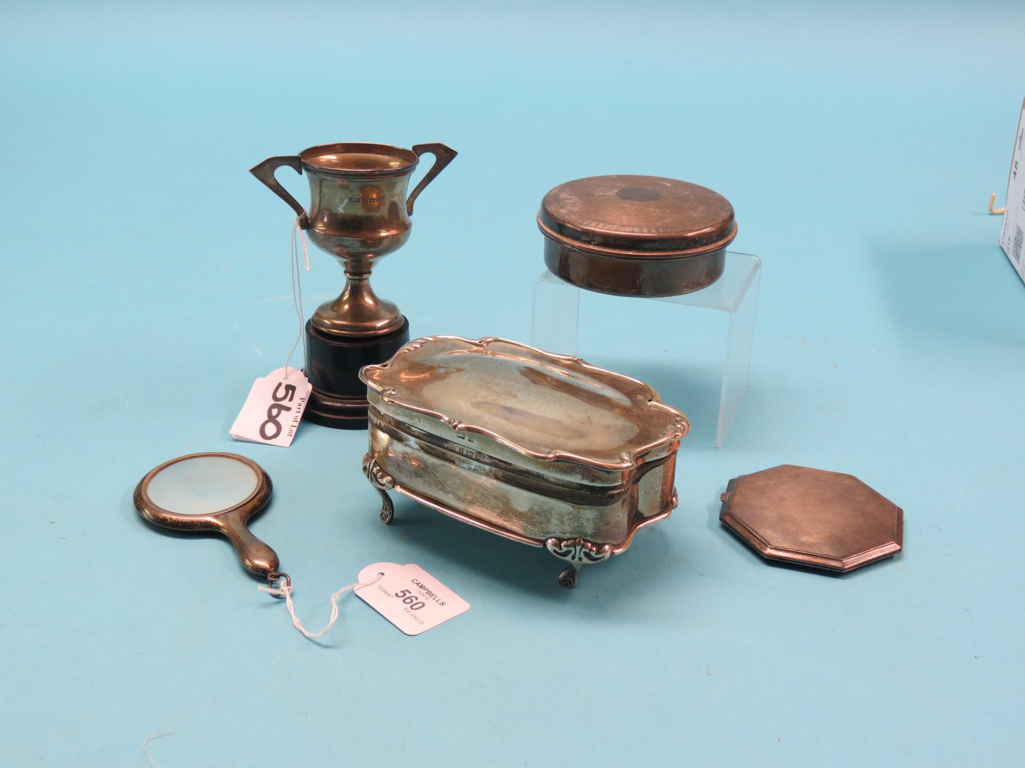 Appraisal: An Edward VII silver trinket box on cabriole feet Birmingham