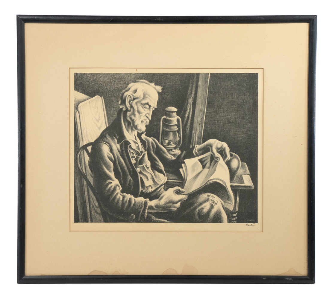 Appraisal: THOMAS HART BENTON MO MA KS - Old Man Reading