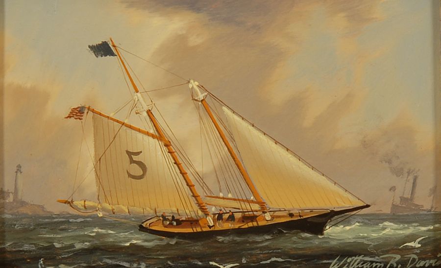 Appraisal: WILLIAM R DAVISAmerican Cape Cod b Pilot Schooner Off Boston