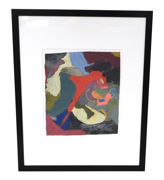 Appraisal: Modern style oil on paper th C abstract composition with