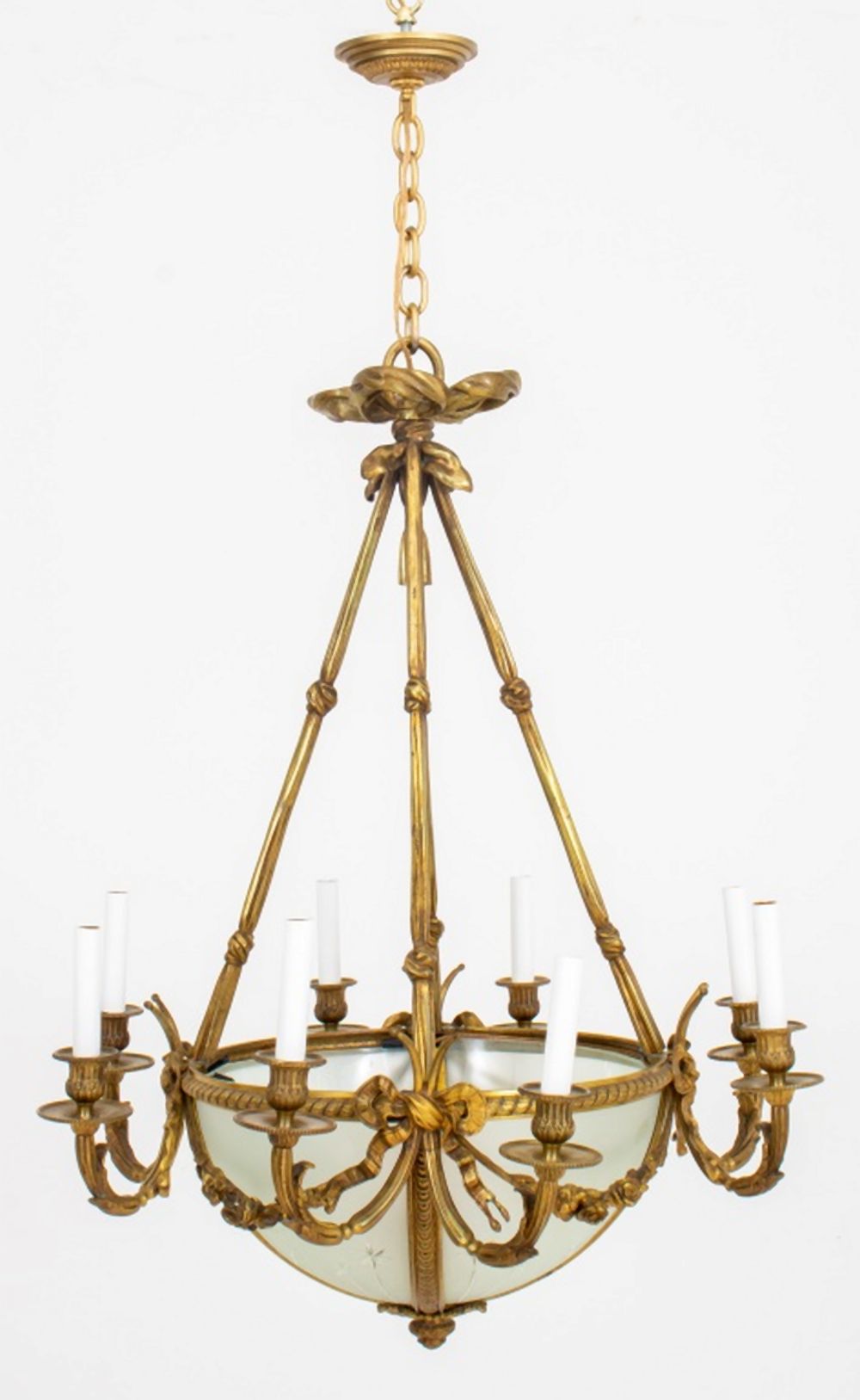 Appraisal: BELLE EPOQUE LOUIS XVI STYLE LIGHT CHANDELIER Belle Epoque Louis