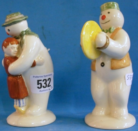 Appraisal: Royal Doulton Snowman Figures Cymbal Player DS and Thank You