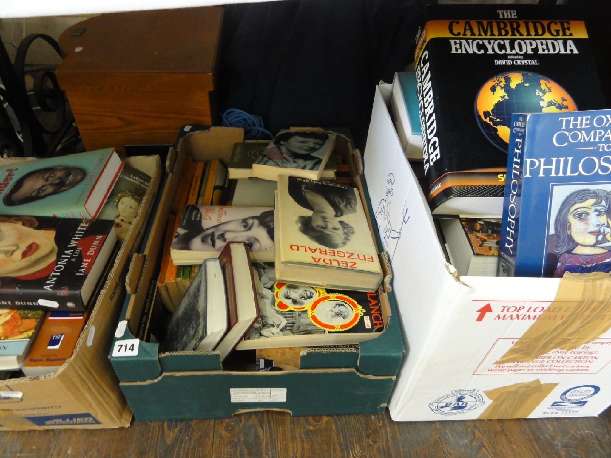 Appraisal: Three boxes of books mainly biographies autobiographies reference books art