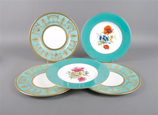 Appraisal: A Group of Eight English Porcelain Plates Minton Diameter inches