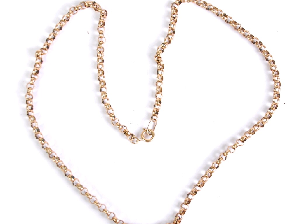 Appraisal: ct GOLD BELCHER CHAIN NECKLACE long approx gms