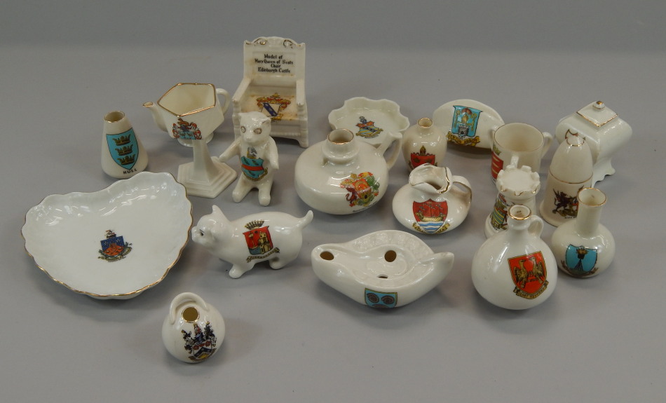 Appraisal: Various items of crested ware to include Lincolnshire and other