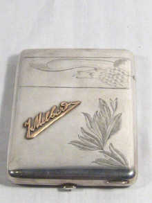 Appraisal: Russian Interest A silver cigarette case with engraved decoration and