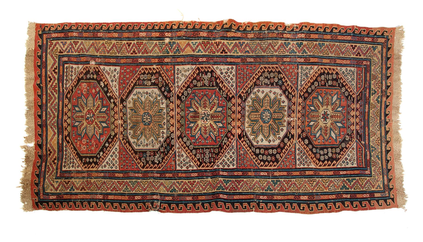 Appraisal: ORIENTAL RUG First half- th century Flat woven with Kazak