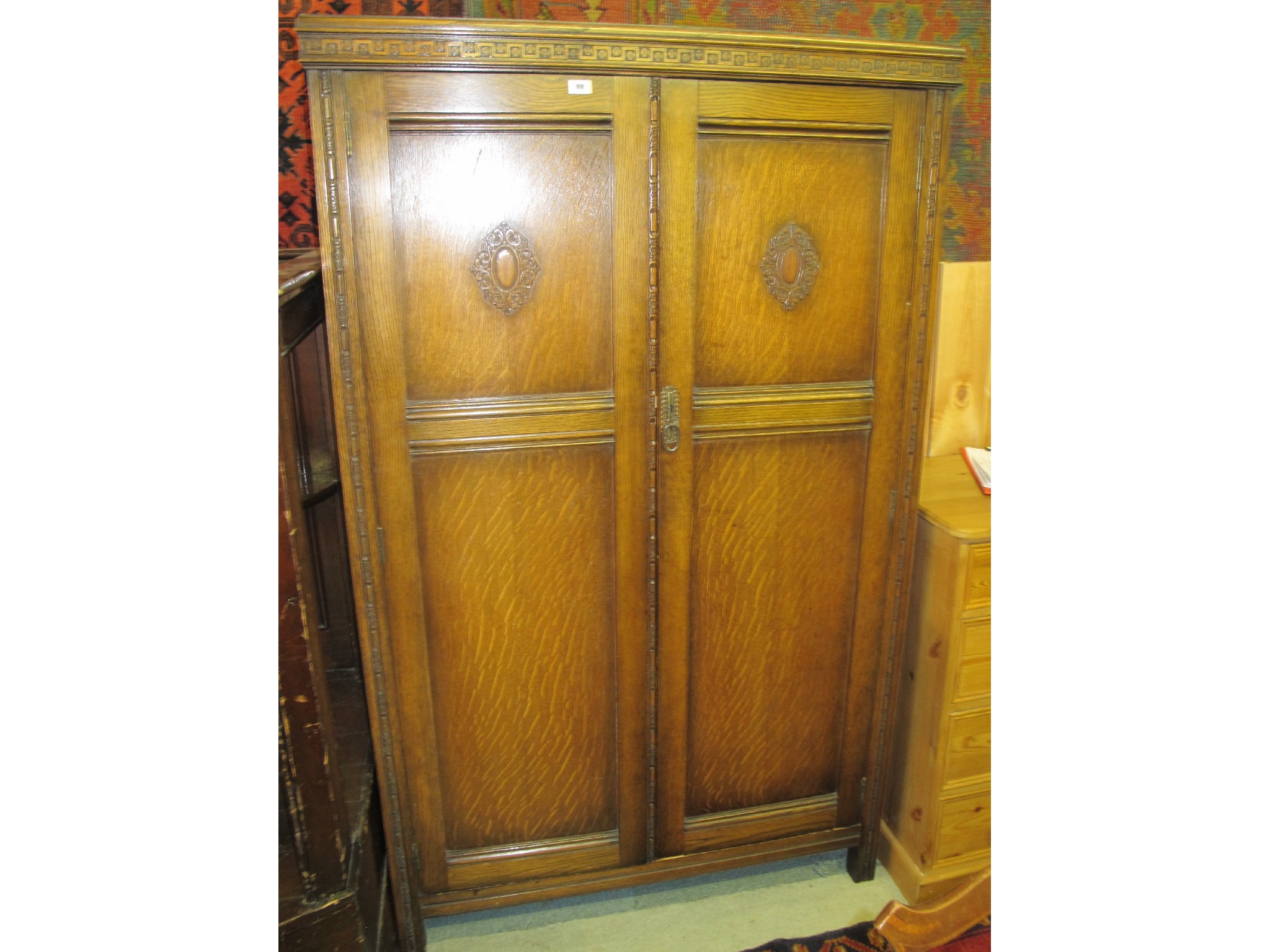 Appraisal: Oak two door wardrobe