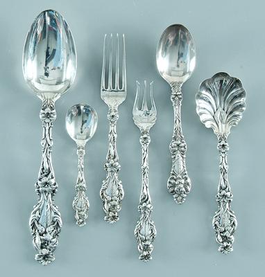 Appraisal: Lily by Whiting sterling flatware pieces monogram detailed list available