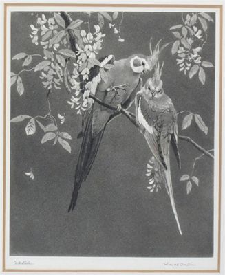 Appraisal: Winifred Austen - Cockatiels Blackcap and Ivy Berries Both signed