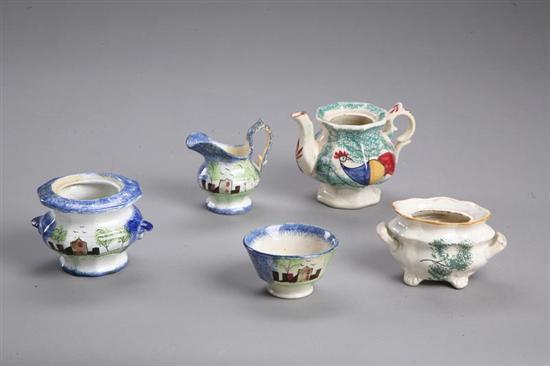 Appraisal: GROUP OF MINIATURE SPATTERWARE English st half- th century Includes