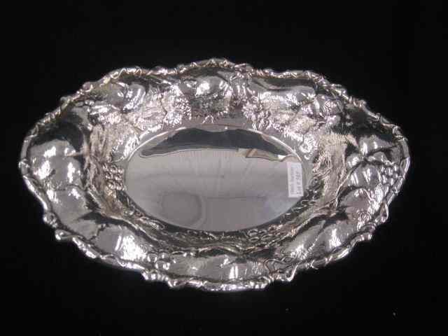 Appraisal: Whiting Sterling Silver Bread Tray Victorian grape vine decor ''