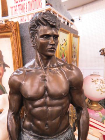 Appraisal: Michael Atkinson Bronze Doug Vail Colorado depicts a young muscular