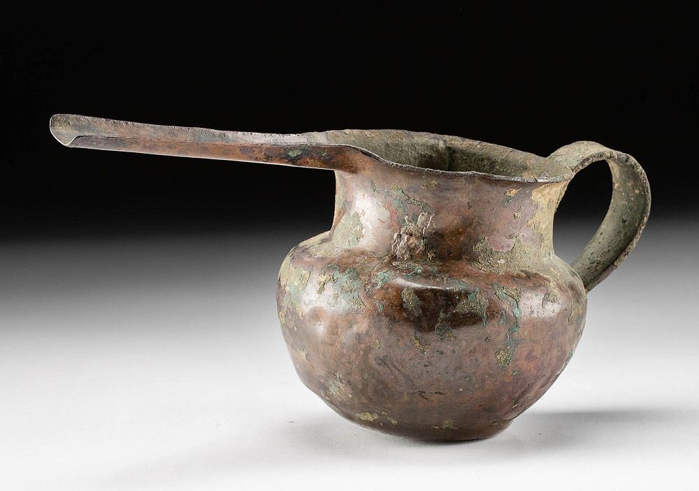 Appraisal: Amlash Bronze Beaked Vessel w Handle Ancient Near East northern