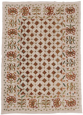 Appraisal: Suzani Embroidery Central Asia Uzbekistan probably early th century silk