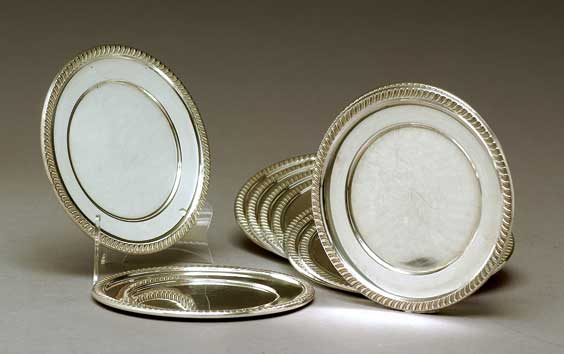 Appraisal: ELEVEN STERLING SILVER PLATES Set of eleven Sterling Silver hors