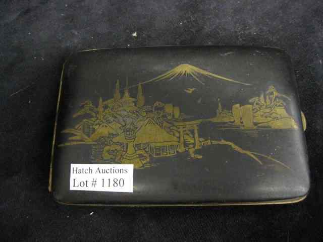 Appraisal: Japanese Cigarette Case with Mt Fuji landscape '' x ''