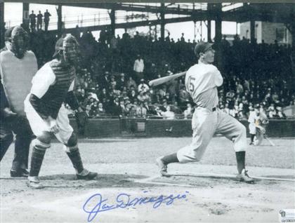 Appraisal: piece Photo Signed DiMaggio Joe Half-tone reproduction of s game